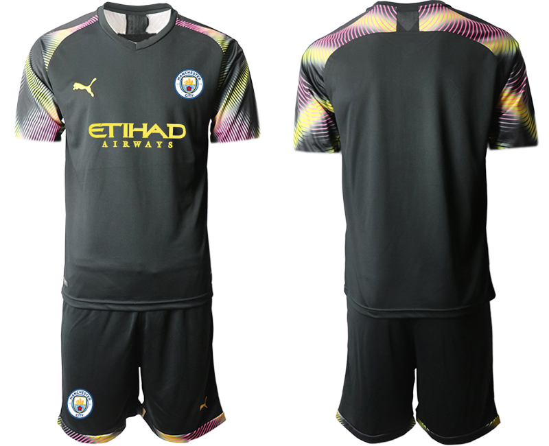 Men 2020-2021 club Manchester City goalkeeper black blank Soccer Jerseys->->Soccer Club Jersey